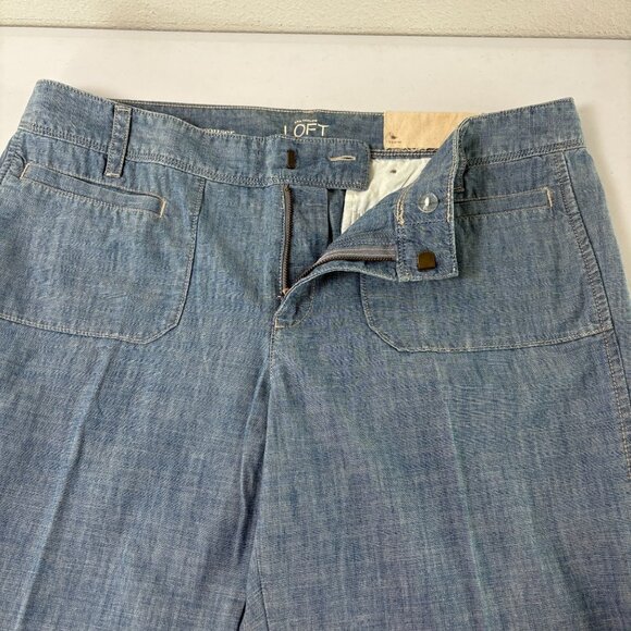 Ann Taylor Loft Modern Trouser Leg Pants Jeans Size 12 Blue Cotton NWT - Picture 7 of 10
